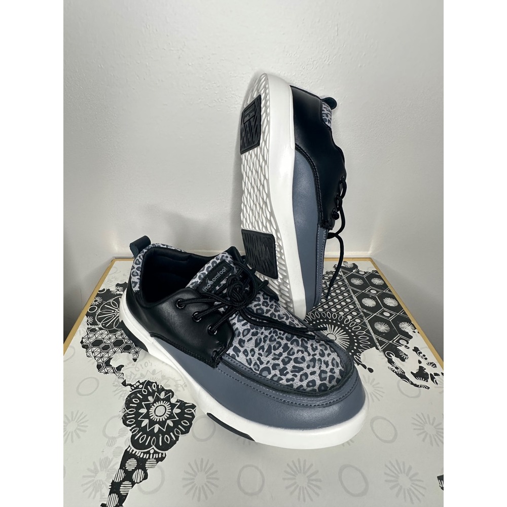 OrthoComfoot Womens Leopard Print Walking Shoes‎ Grey Black ZGBX19G EU 40